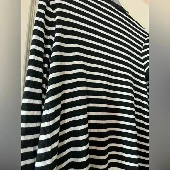 Workshop Black & White Striped Cardigan Women’s size Small - Picture 12 of 13